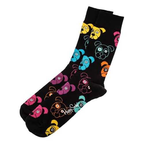 Носки мужские Happy Socks DOG01 9001 черные 36-40 EU в ТВОЕ